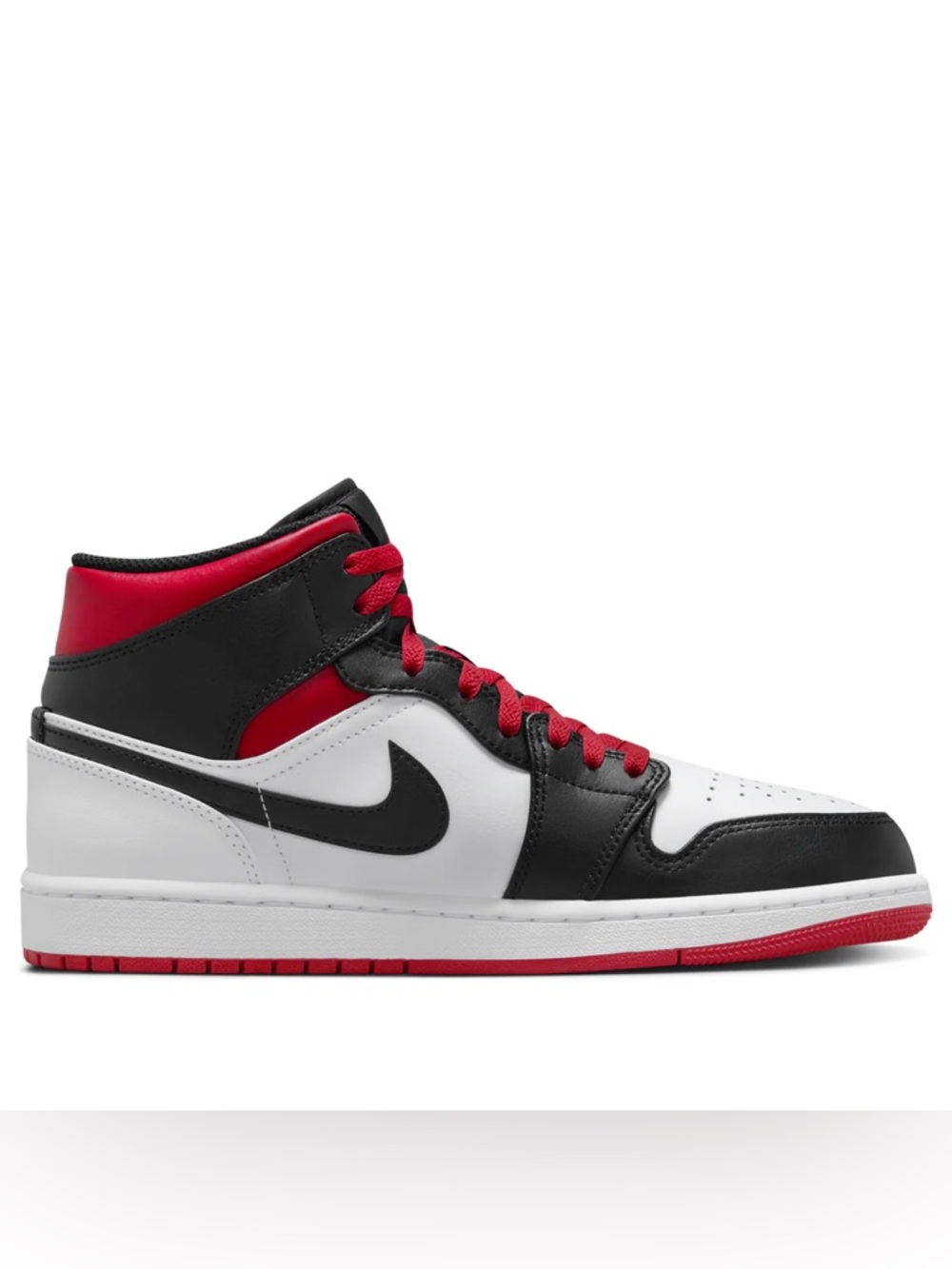 Nike Men’s Mid-Top Sneakers in Black, White & Red